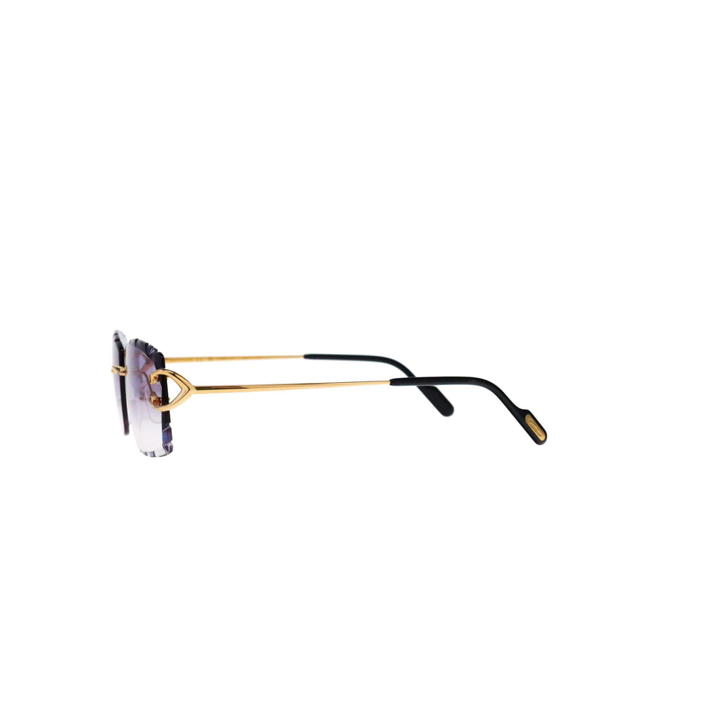 Cartier Custom Vintage Double C Diamond Cut Brooklyn Platinum Sunglasses by MEG