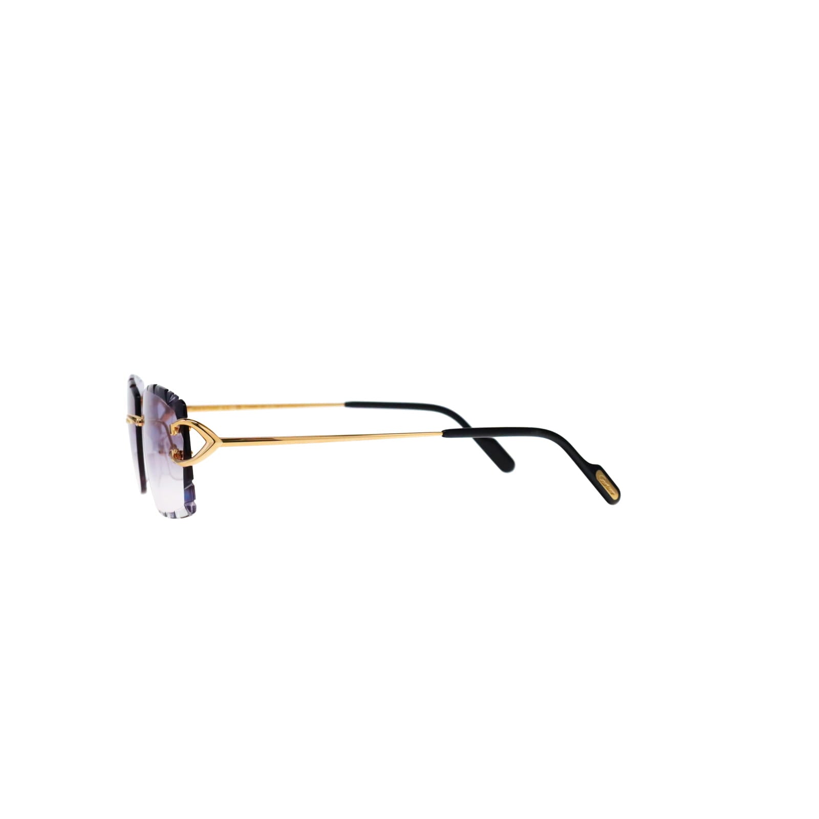 Cartier Custom Vintage Double C Diamond Cut Brooklyn Platinum Sunglasses by MEG