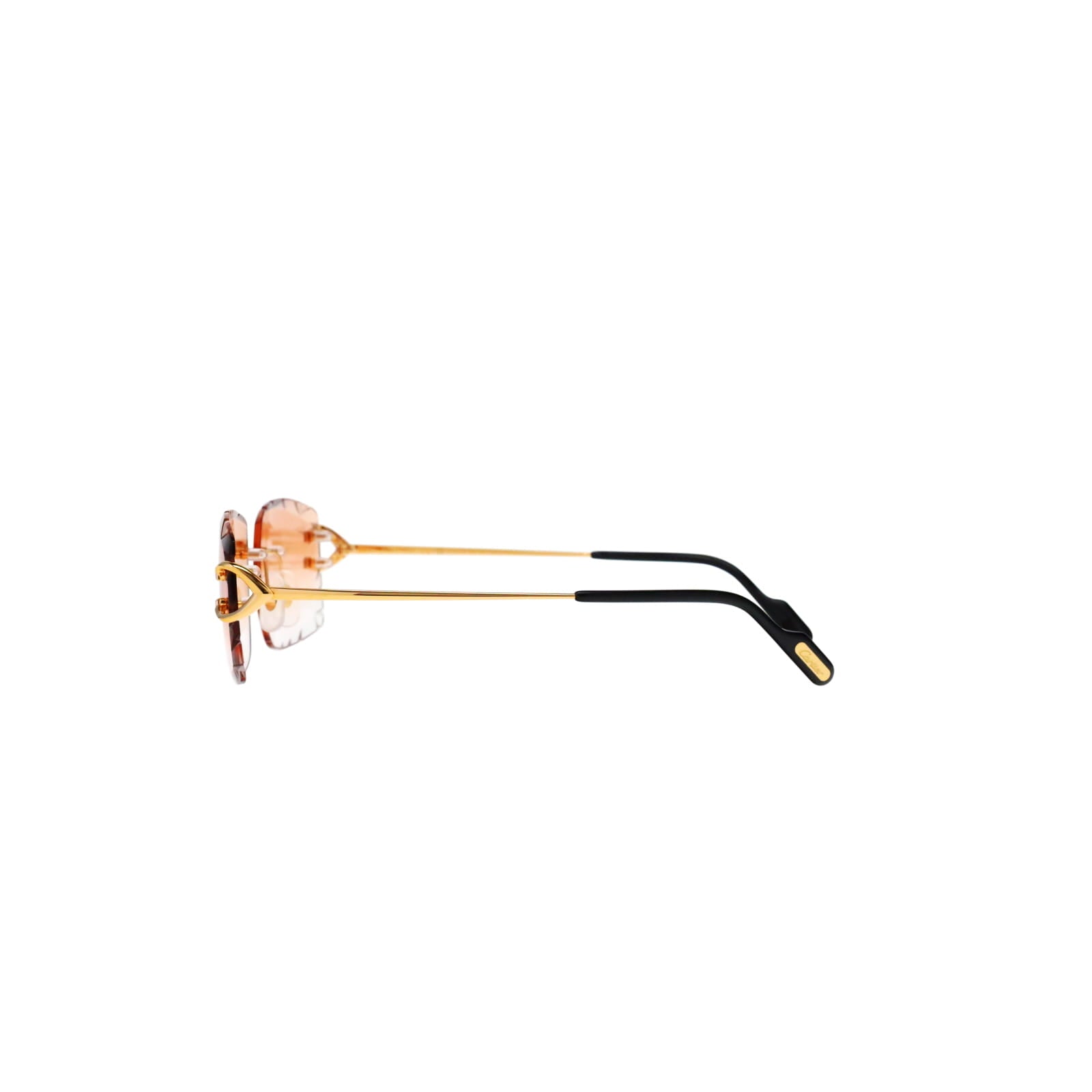 Cartier Custom Vintage Double C Diamond Cut Brooklyn Gold Sunglasses by MEG
