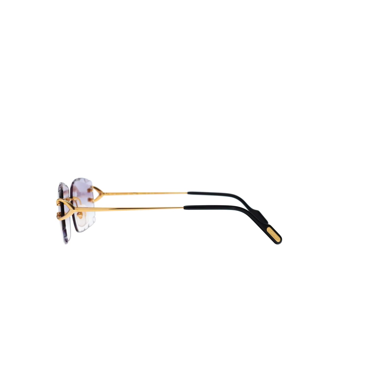 Cartier Custom Vintage Double C Diamond Cut Brooklyn Gold Sunglasses by MEG