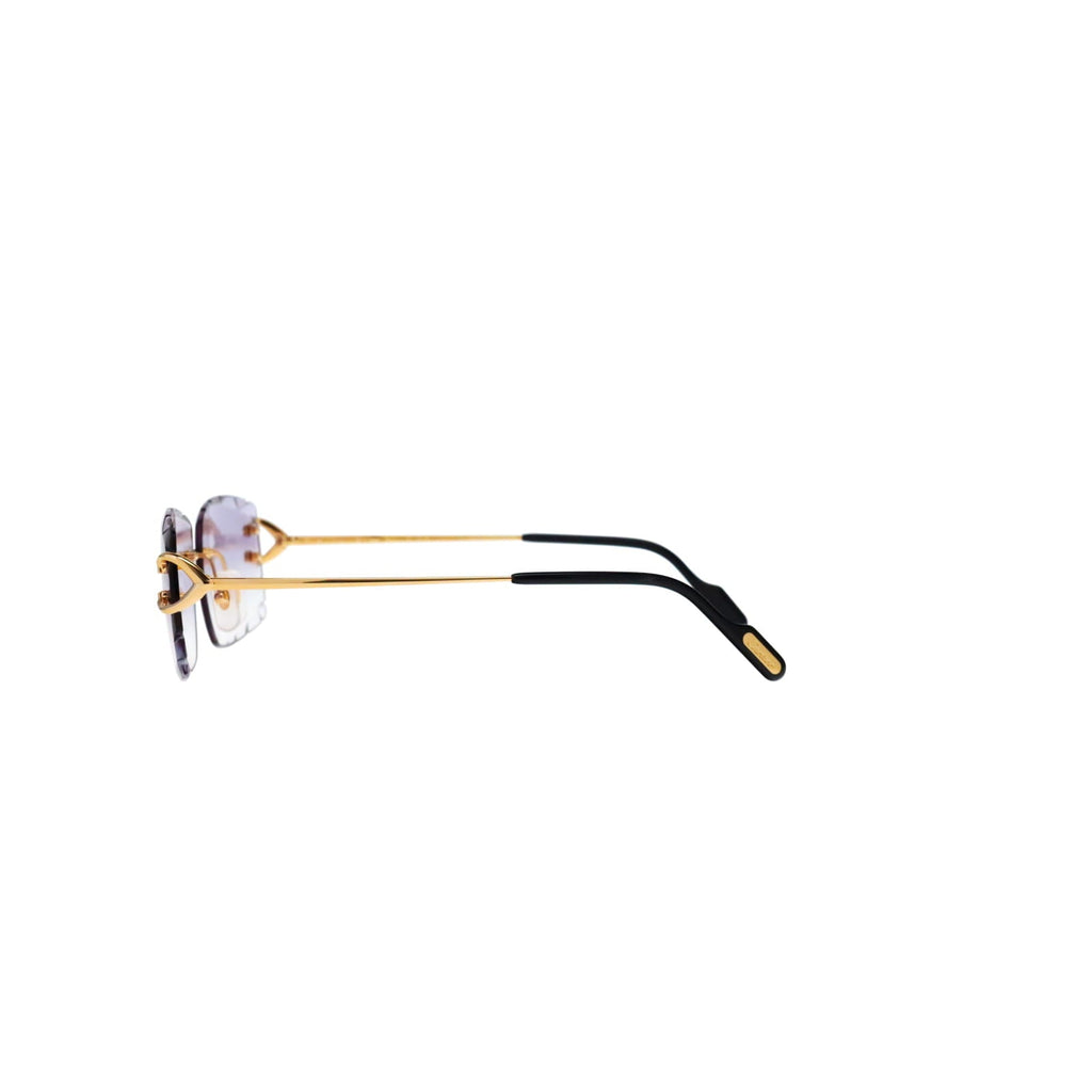 Cartier Custom Vintage Double C Diamond Cut Brooklyn Platinum Sunglasses by MEG