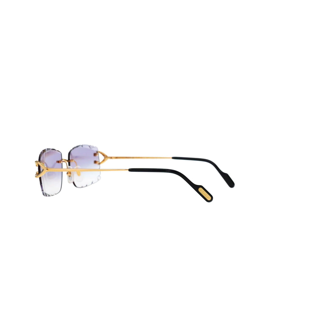 Cartier Custom Vintage Double C Diamond Cut Brooklyn Platinum Sunglasses by MEG
