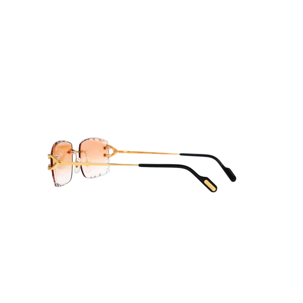 Cartier Custom Vintage Double C Diamond Cut Brooklyn Platinum Sunglasses by MEG