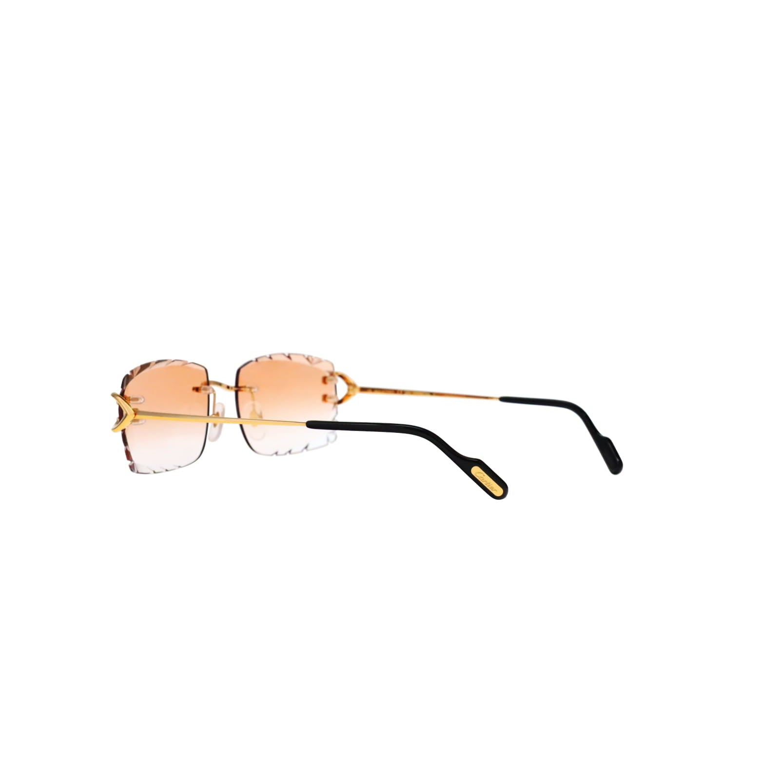 Cartier Custom Vintage Double C Diamond Cut Brooklyn Gold Sunglasses by MEG