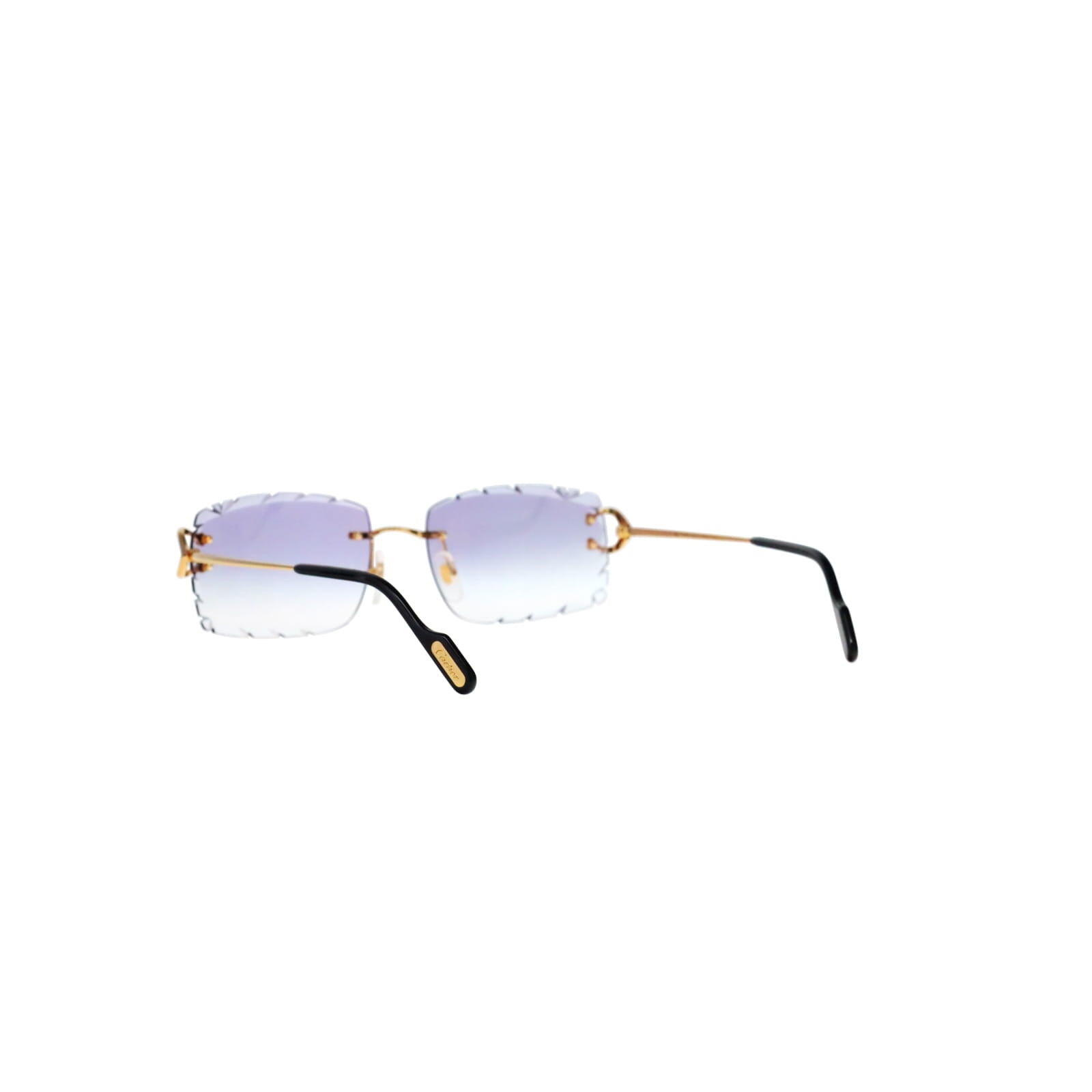 Cartier Custom Vintage Double C Diamond Cut Brooklyn Gold Sunglasses by MEG