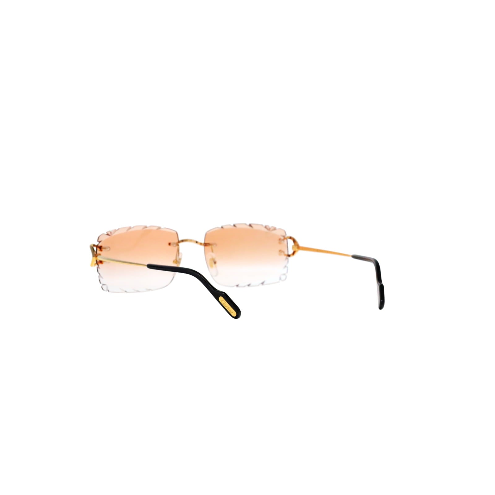 Cartier Custom Vintage Double C Diamond Cut Brooklyn Gold Sunglasses by MEG