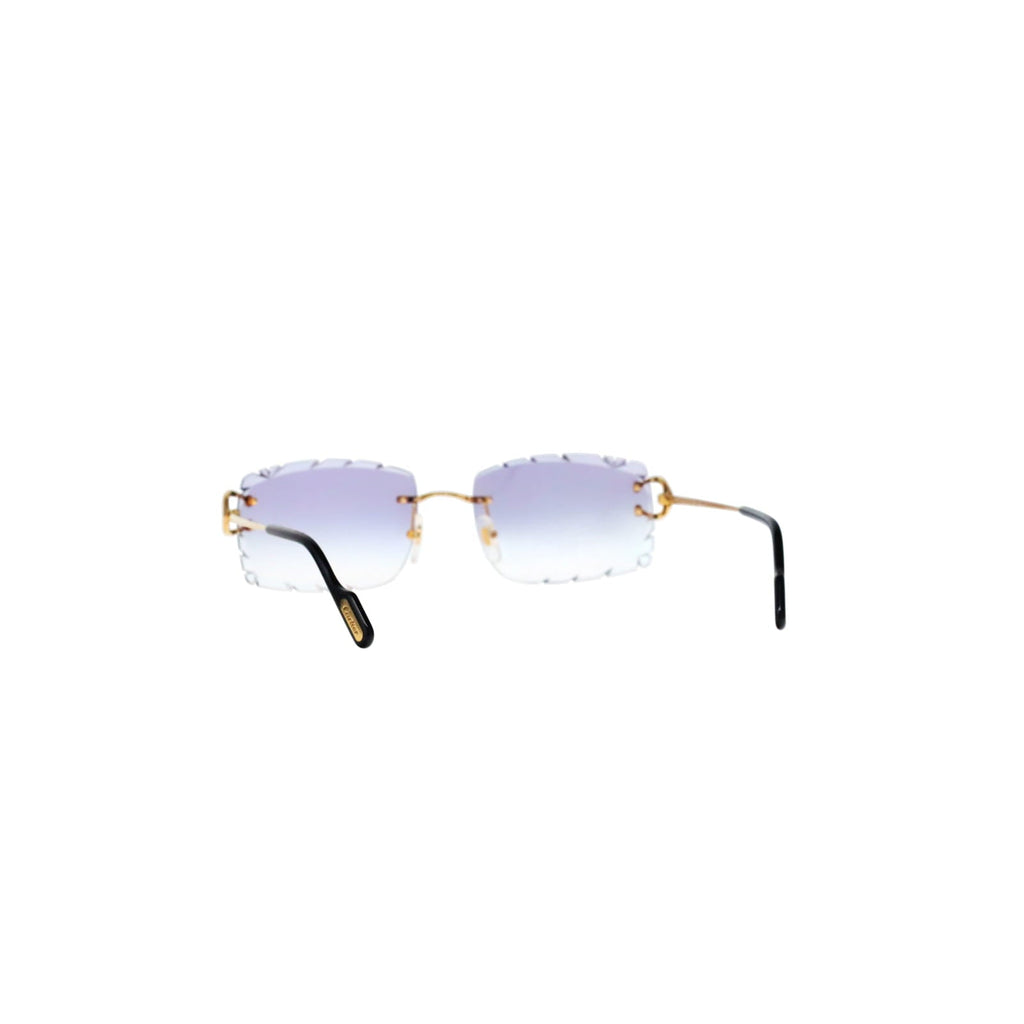 Cartier Custom Vintage Double C Diamond Cut Brooklyn Platinum Sunglasses by MEG