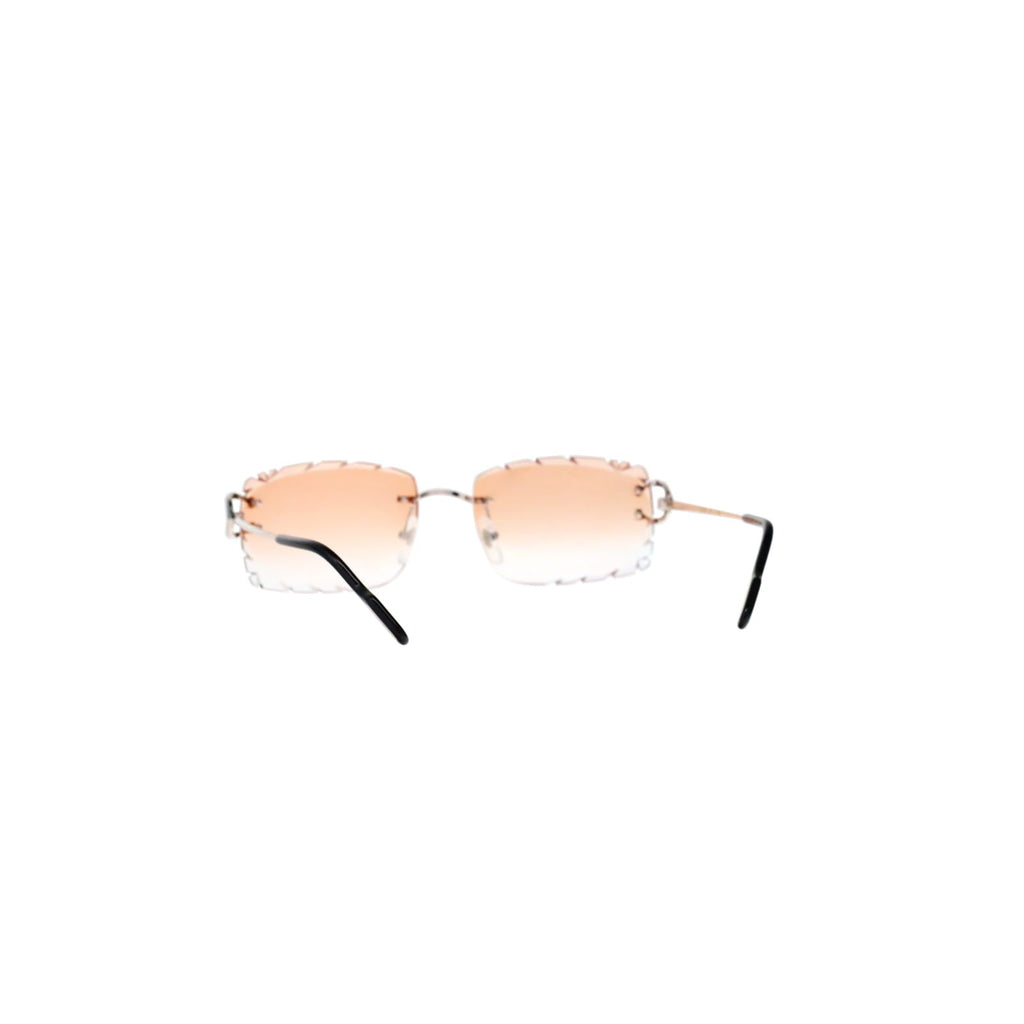 Cartier Custom Vintage Double C Diamond Cut Brooklyn Platinum Sunglasses by MEG