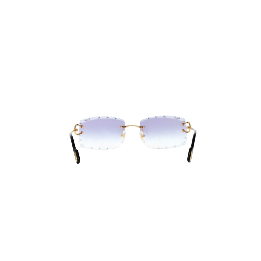 Cartier Custom Vintage Double C Diamond Cut Brooklyn Gold Sunglasses by MEG