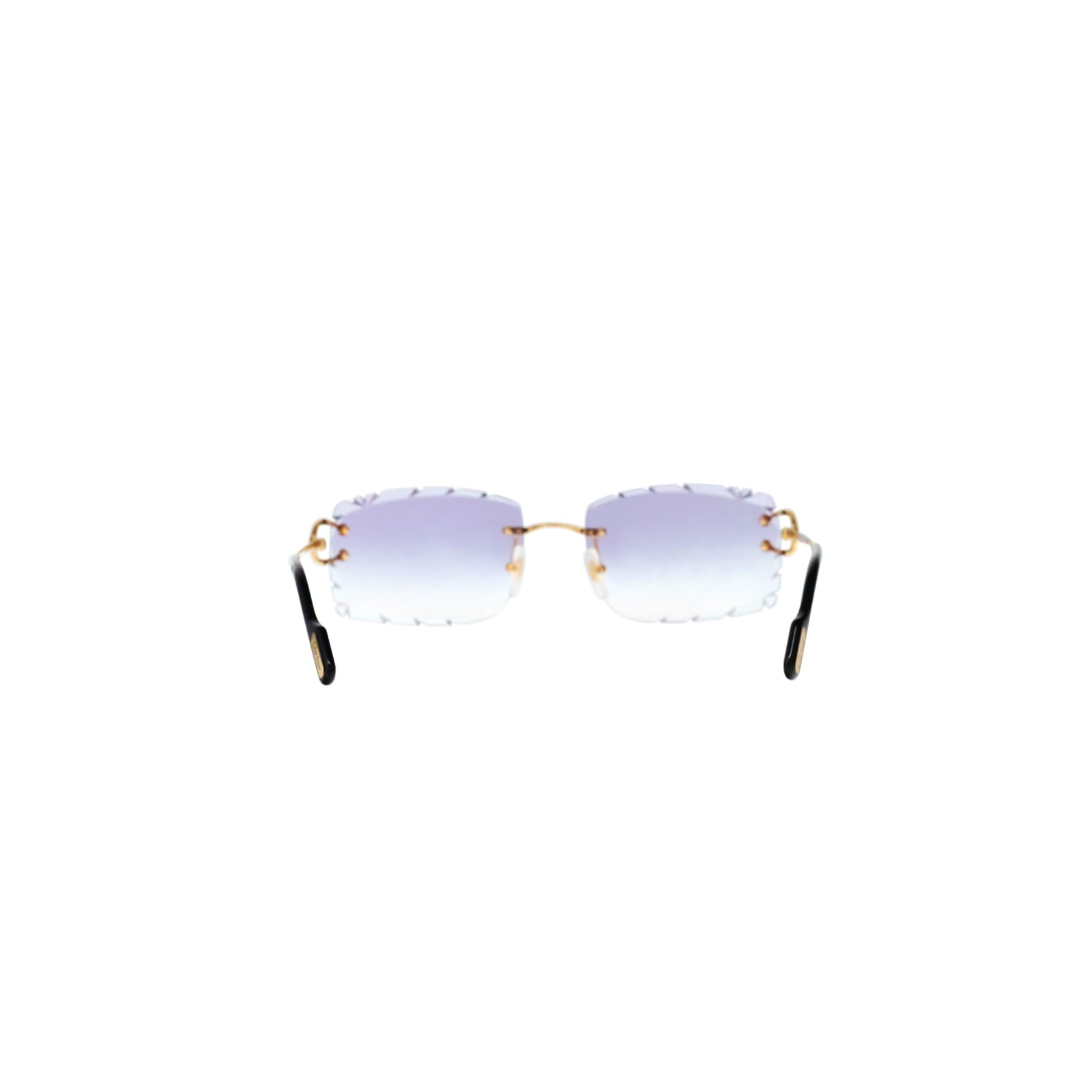 Cartier Custom Vintage Double C Diamond Cut Brooklyn Gold Sunglasses by MEG