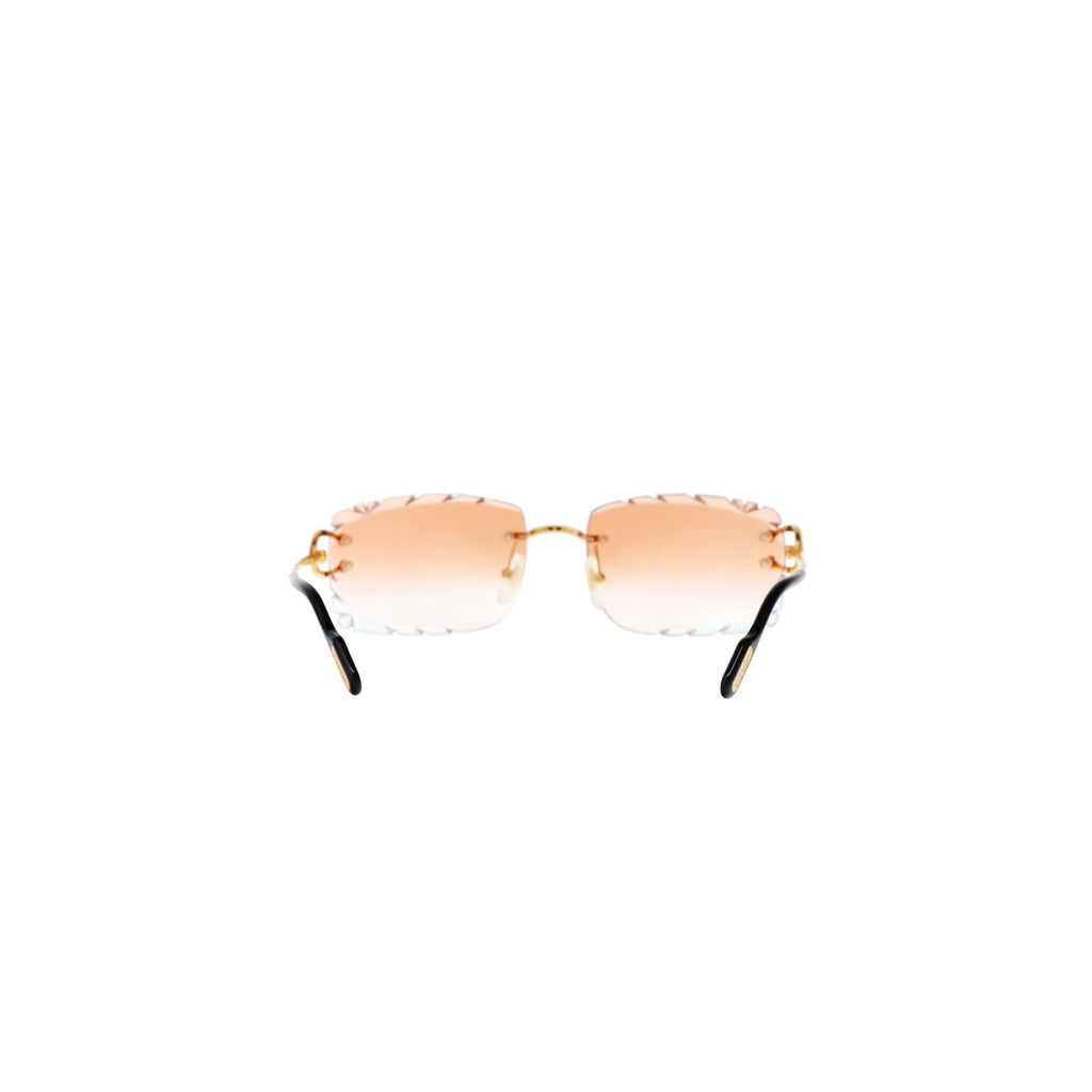 Cartier Custom Vintage Double C Diamond Cut Brooklyn Gold Sunglasses by MEG