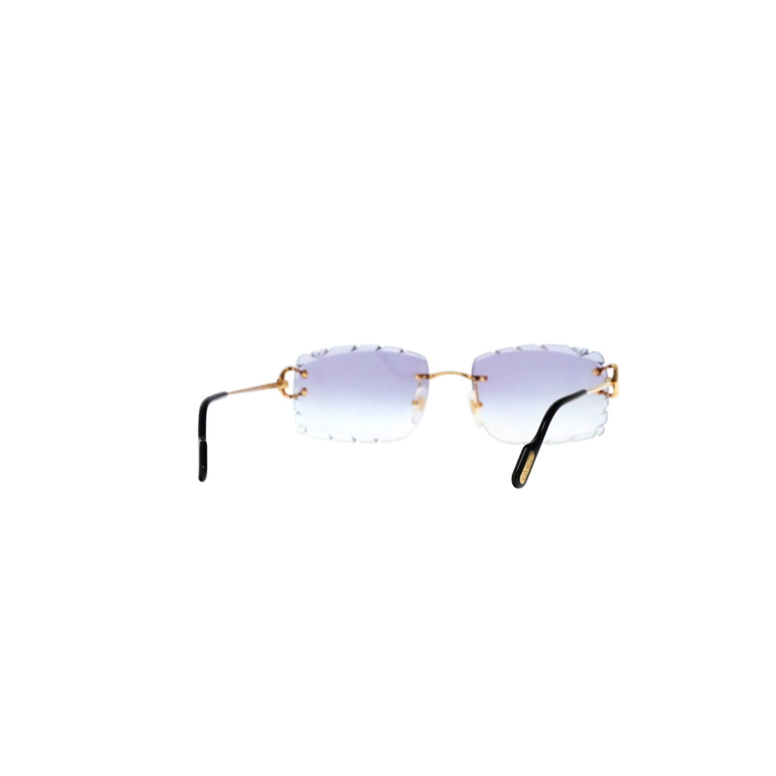 Cartier Custom Vintage Double C Diamond Cut Brooklyn Gold Sunglasses by MEG
