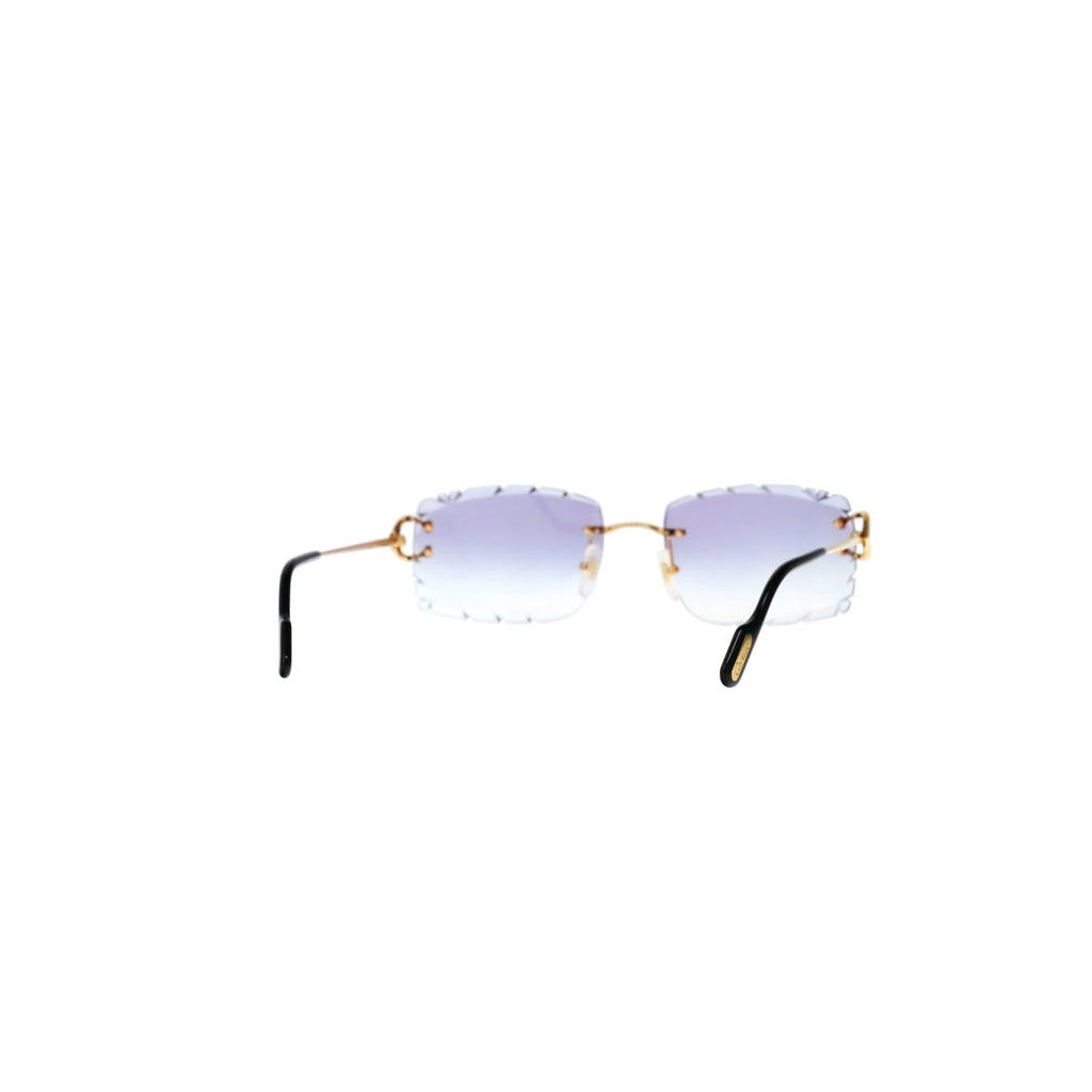 Cartier Custom Vintage Double C Diamond Cut Brooklyn Platinum Sunglasses by MEG