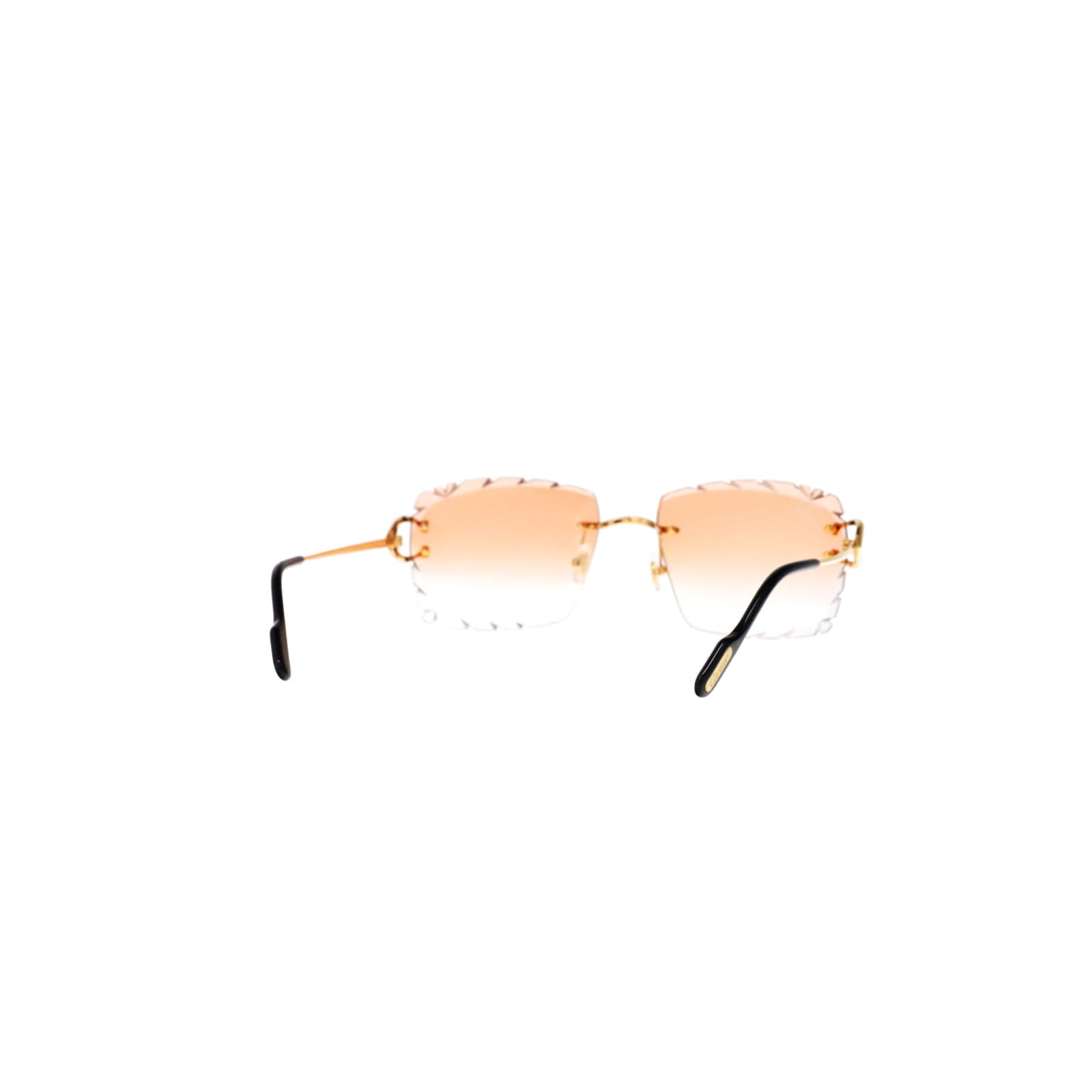 Cartier Custom Vintage Double C Diamond Cut Mykonos Gold Sunglasses by MEG