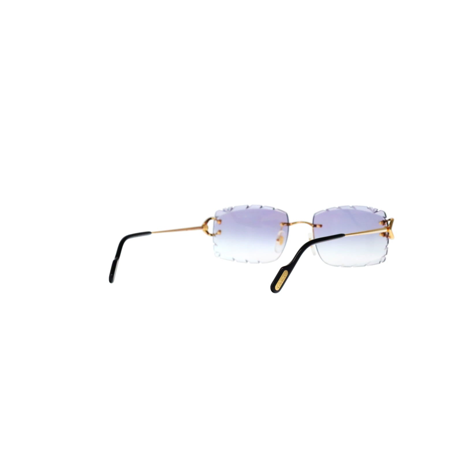 Cartier Custom Vintage Double C Diamond Cut Brooklyn Gold Sunglasses by MEG