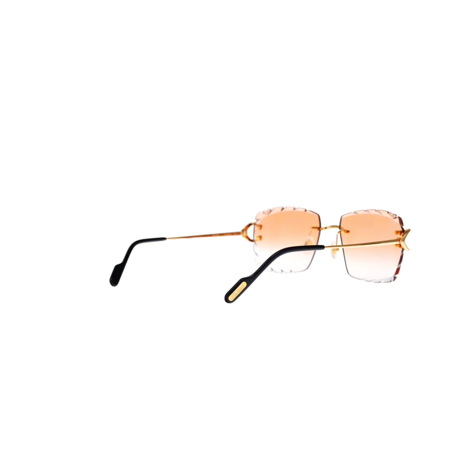 Cartier Custom Vintage Double C Diamond Cut Mykonos Gold Sunglasses by MEG
