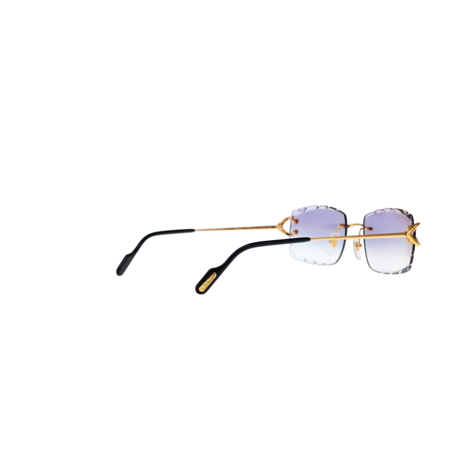 Cartier Custom Vintage Double C Diamond Cut Brooklyn Platinum Sunglasses by MEG