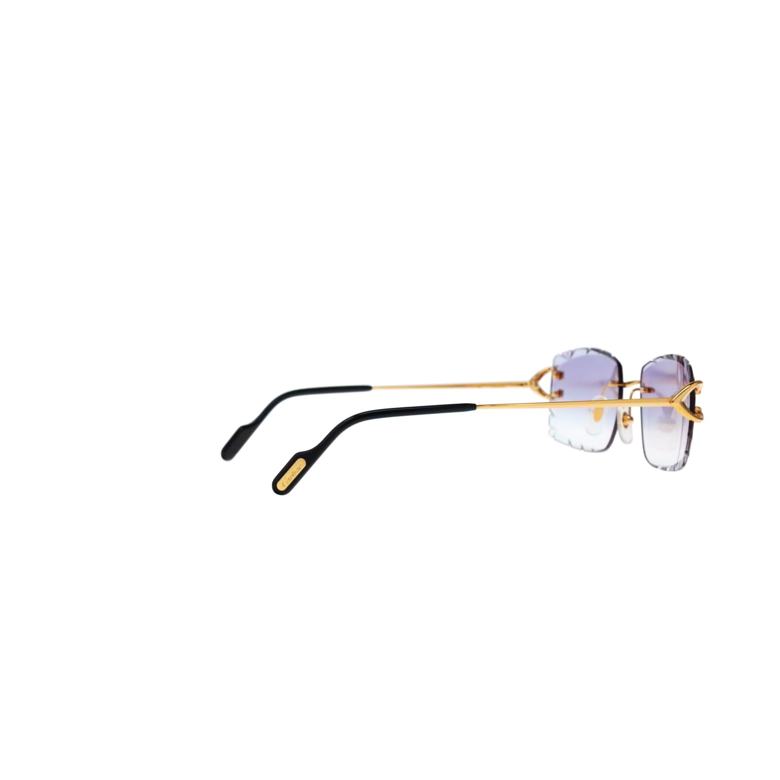 Cartier Custom Vintage Double C Diamond Cut Brooklyn Platinum Sunglasses by MEG