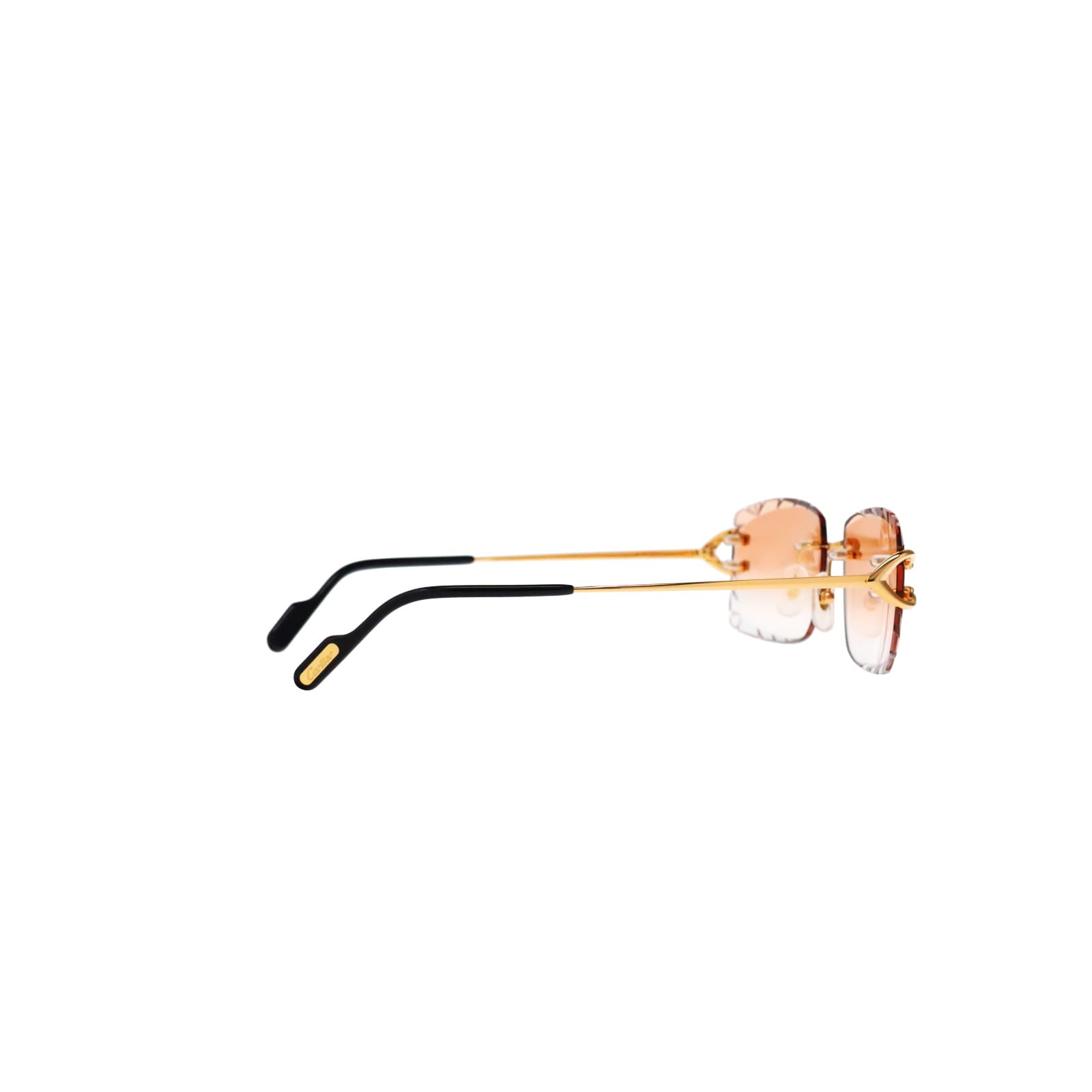 Cartier Custom Vintage Double C Diamond Cut Brooklyn Gold Sunglasses by MEG
