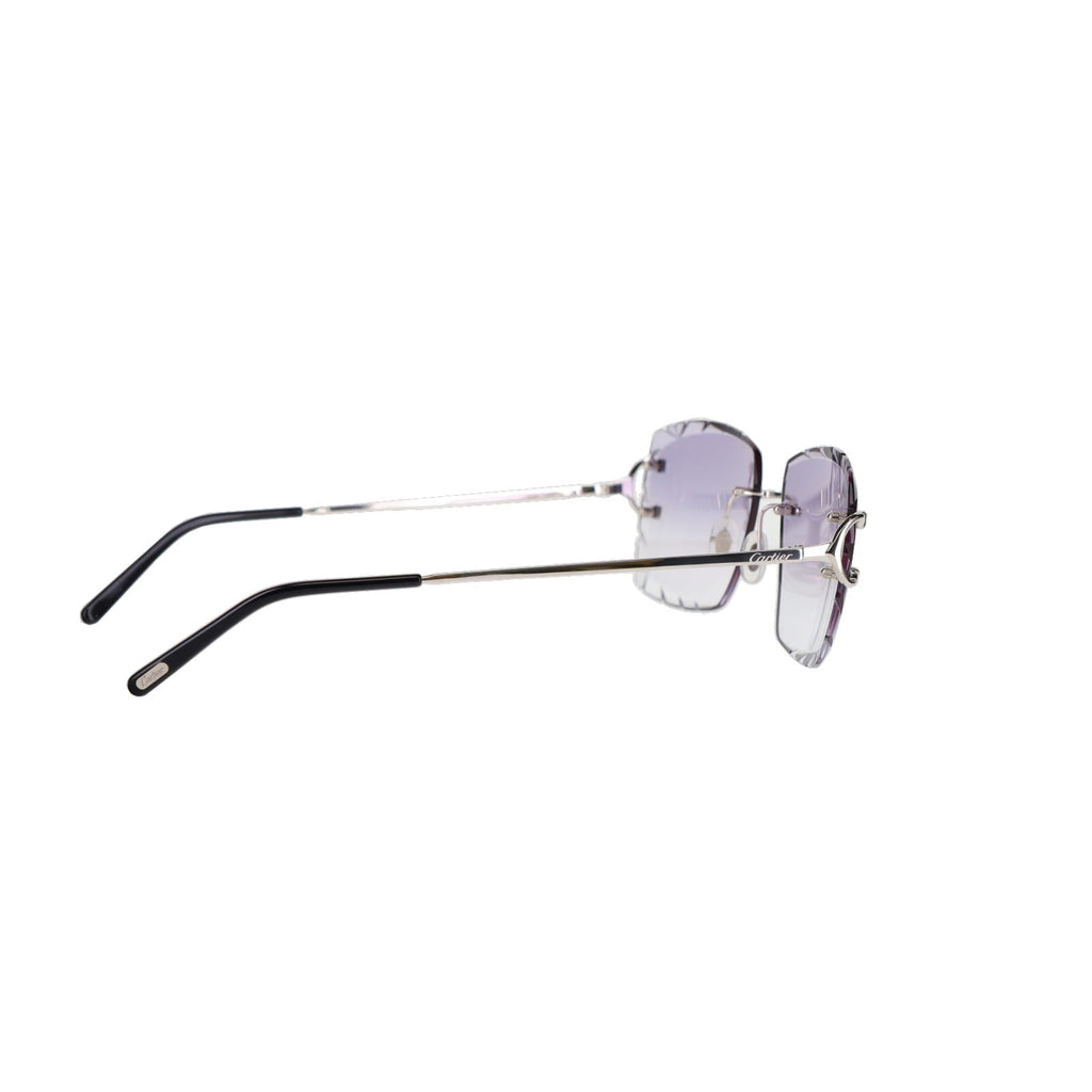 Cartier Custom Double C Diamond Cut Mykonos Platinum Sunglasses by MEG