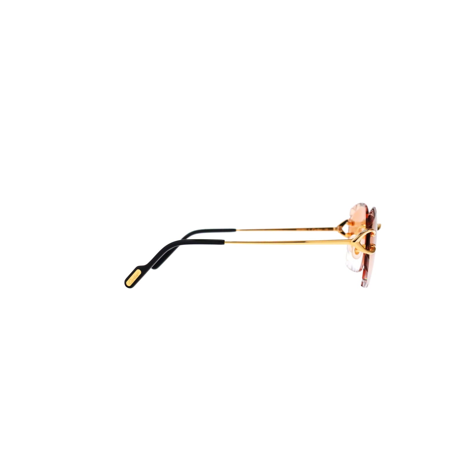 Cartier Custom Vintage Double C Diamond Cut Mykonos Gold Sunglasses by MEG