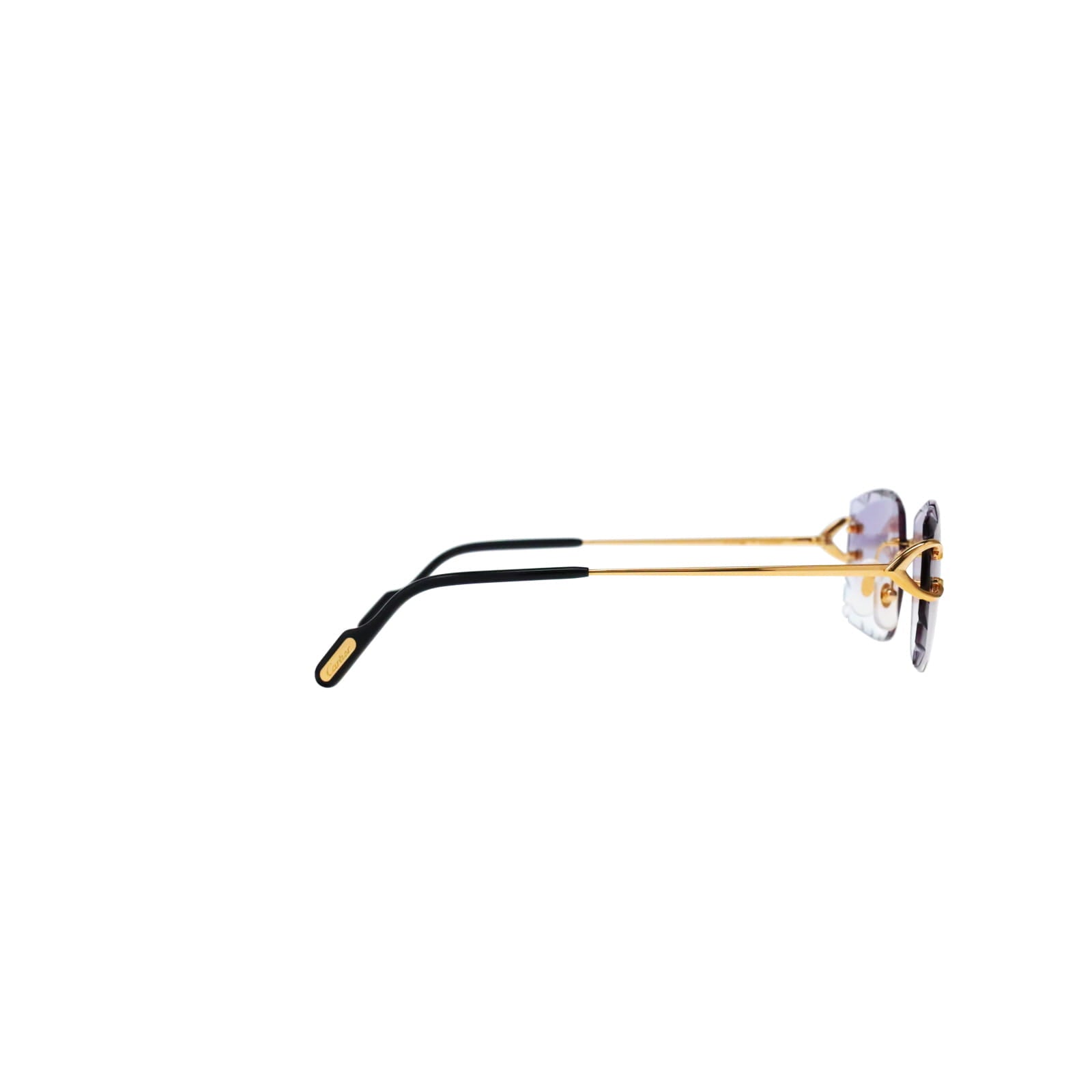 Cartier Custom Vintage Double C Diamond Cut Brooklyn Gold Sunglasses by MEG
