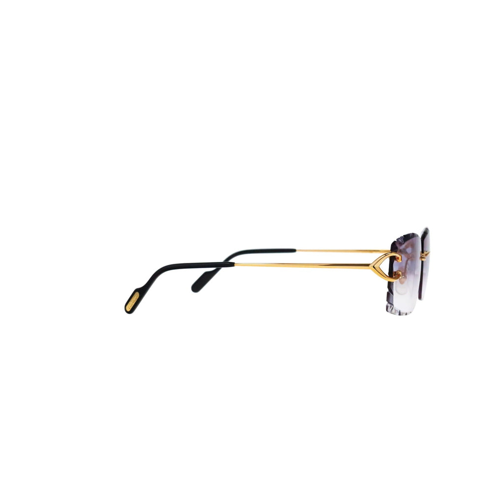 Cartier Custom Vintage Double C Diamond Cut Brooklyn Platinum Sunglasses by MEG