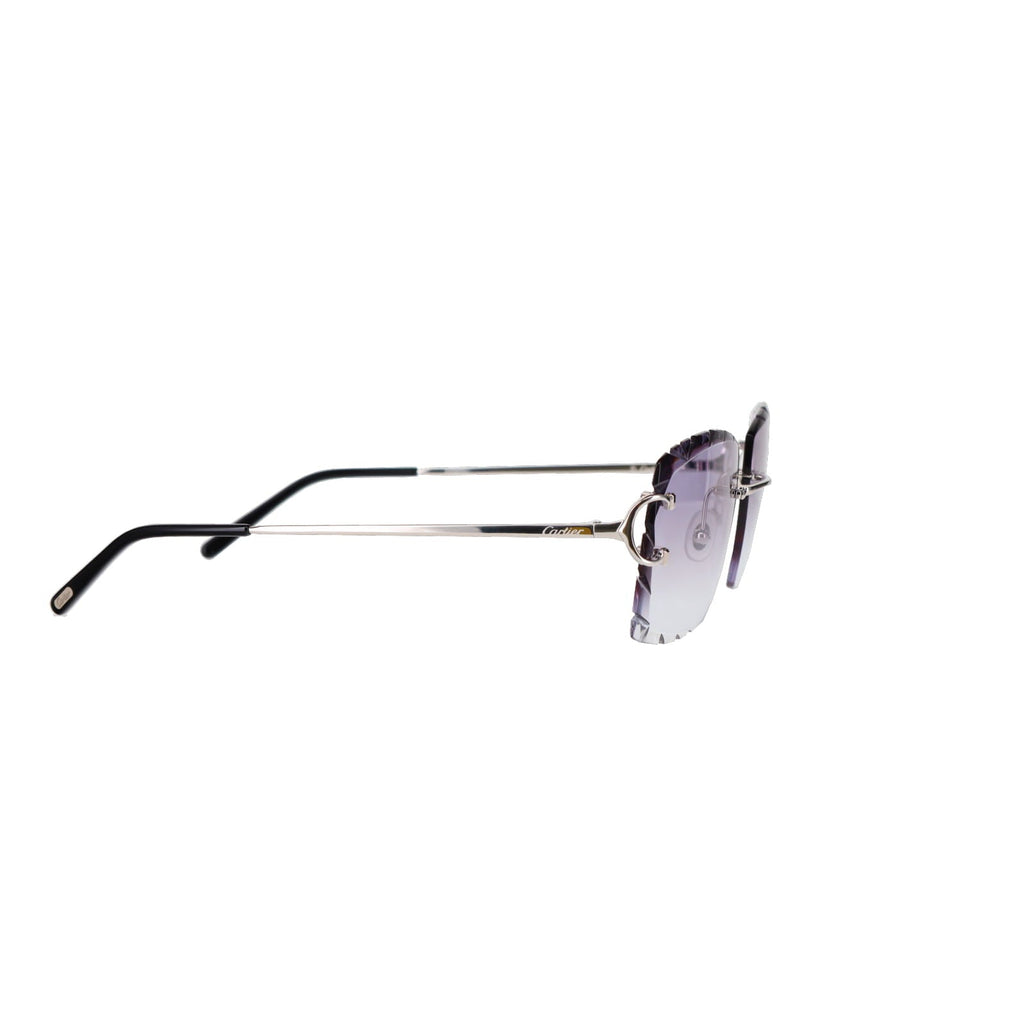 Cartier Custom Double C Diamond Cut Mykonos Platinum Sunglasses by MEG
