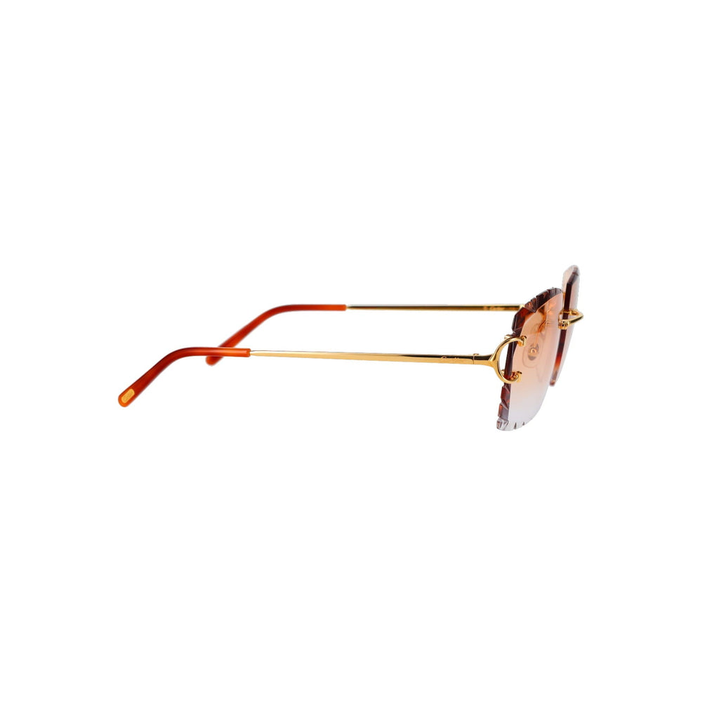 Cartier Custom Double C Diamond Cut Mykonos Gold Sunglasses by MEG