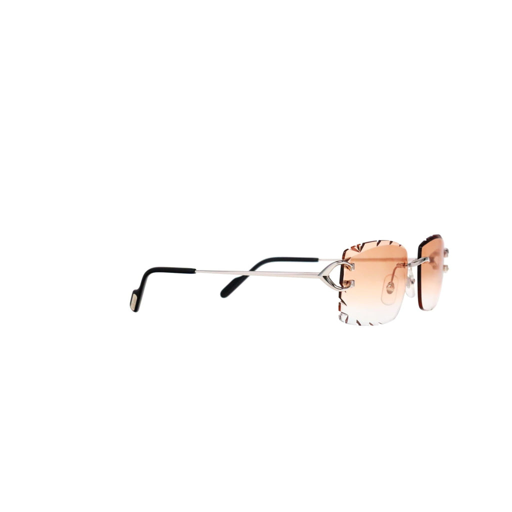 Cartier Custom Vintage Double C Diamond Cut Brooklyn Platinum Sunglasses by MEG