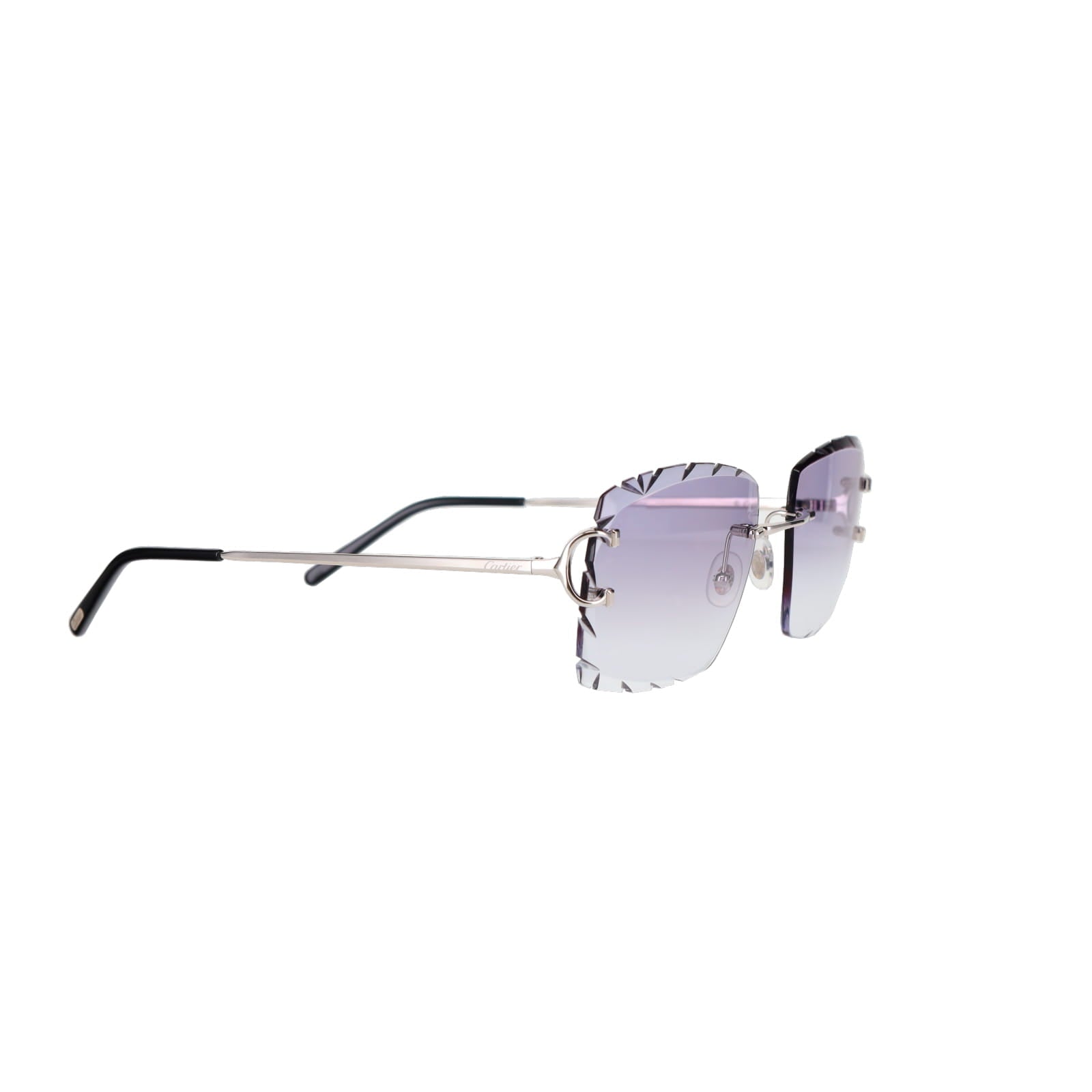 Cartier Custom Double C Diamond Cut Mykonos Platinum Sunglasses by MEG