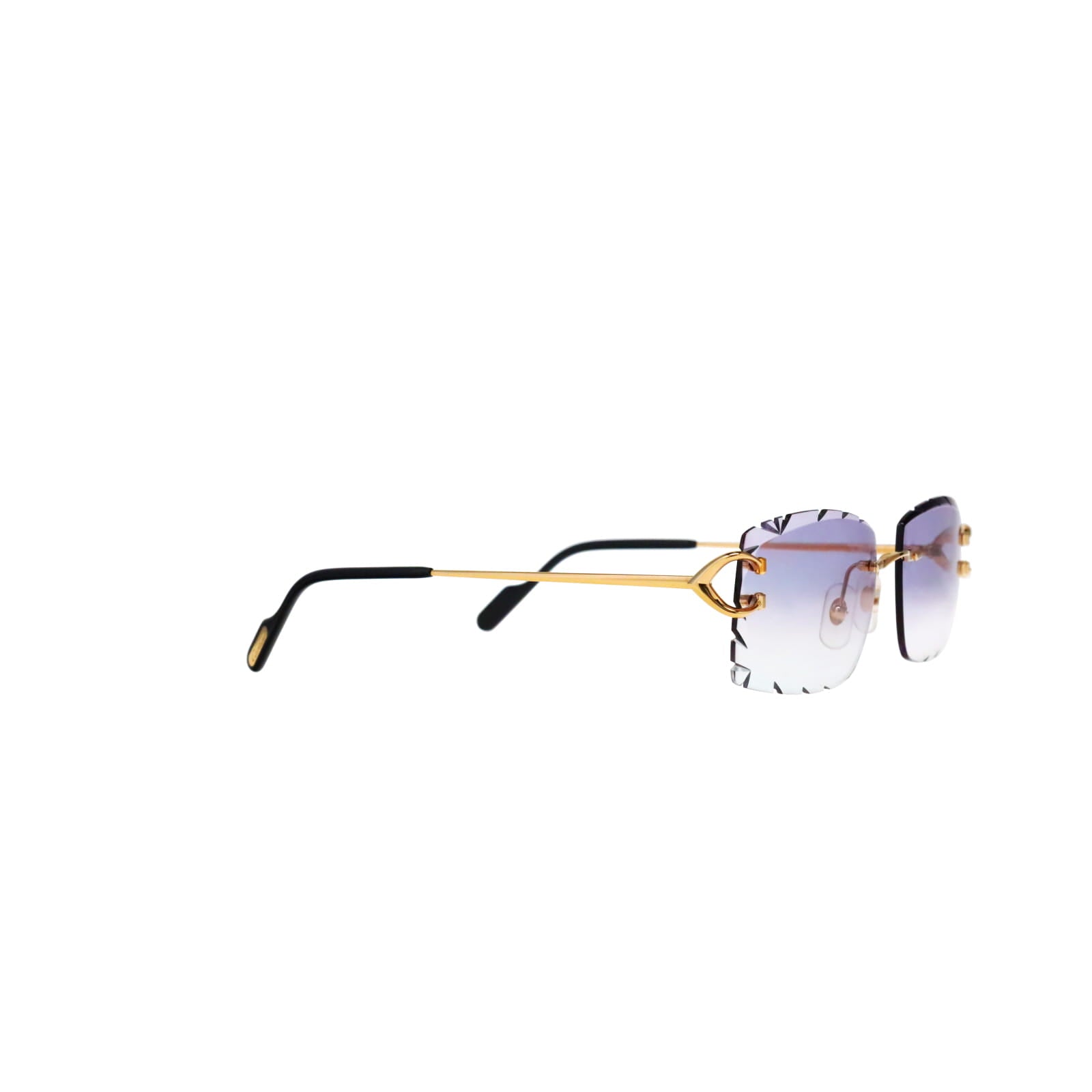 Cartier Custom Vintage Double C Diamond Cut Brooklyn Platinum Sunglasses by MEG