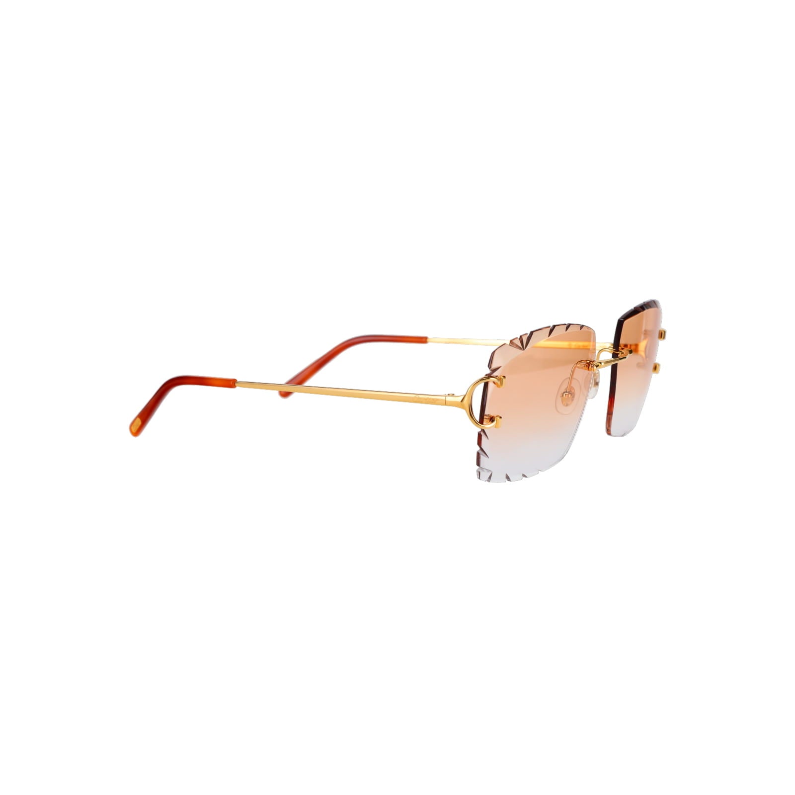 Cartier Custom Double C Diamond Cut Mykonos Gold Sunglasses by MEG