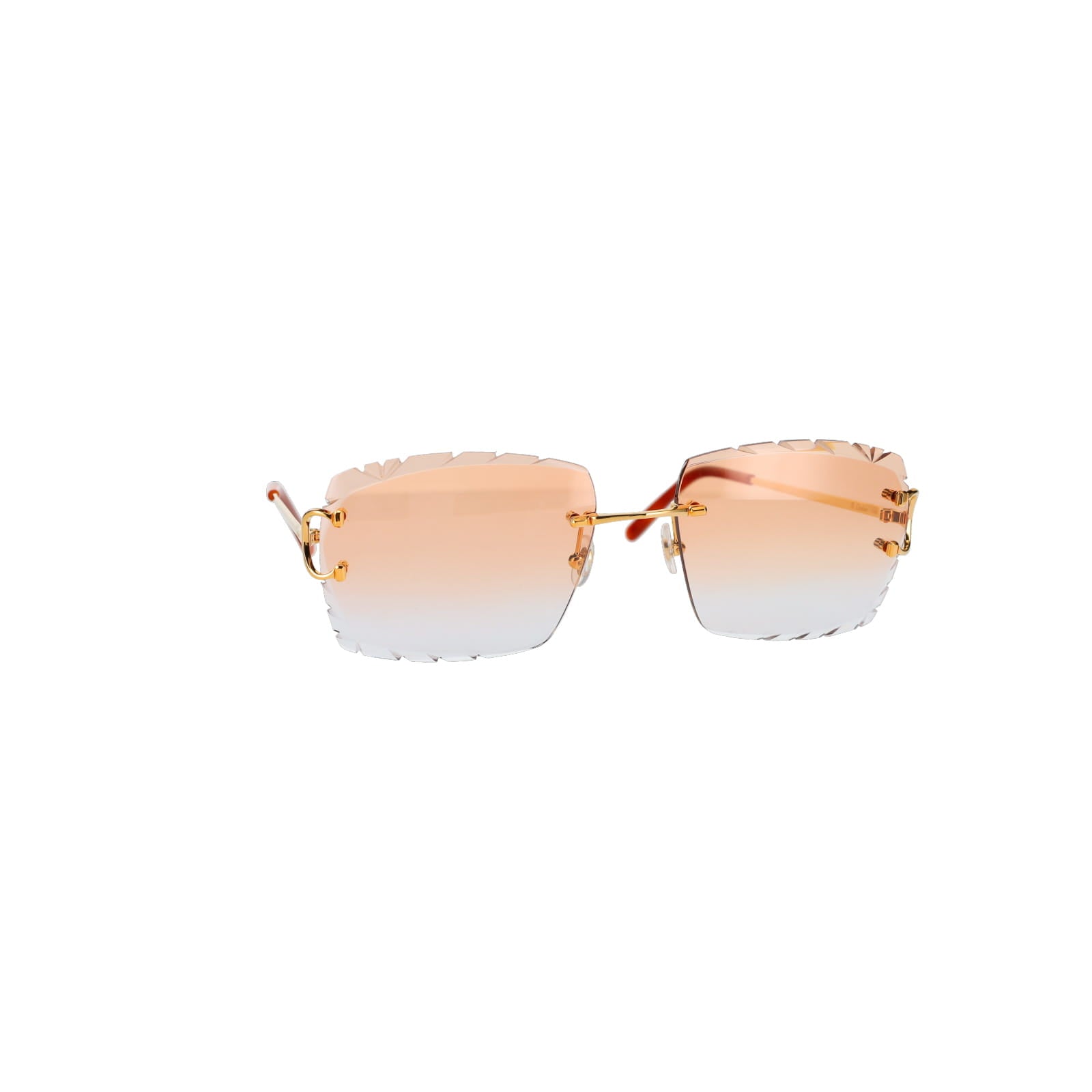 Cartier Custom Double C Diamond Cut Mykonos Gold Sunglasses by MEG
