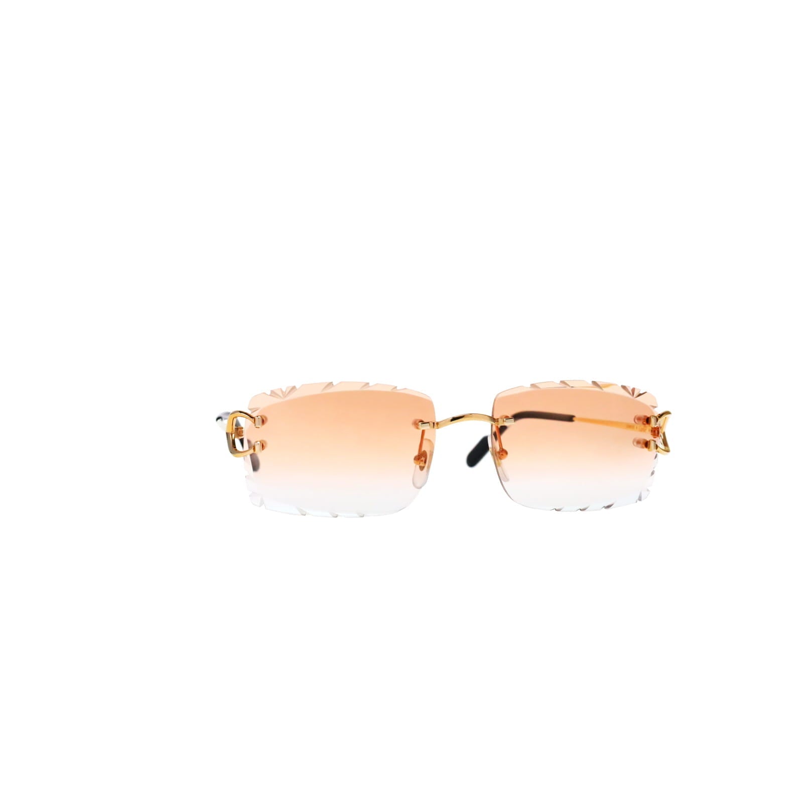 Cartier Custom Vintage Double C Diamond Cut Brooklyn Platinum Sunglasses by MEG