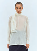 Issey Miyake Women Sheer Shirt With Shawl