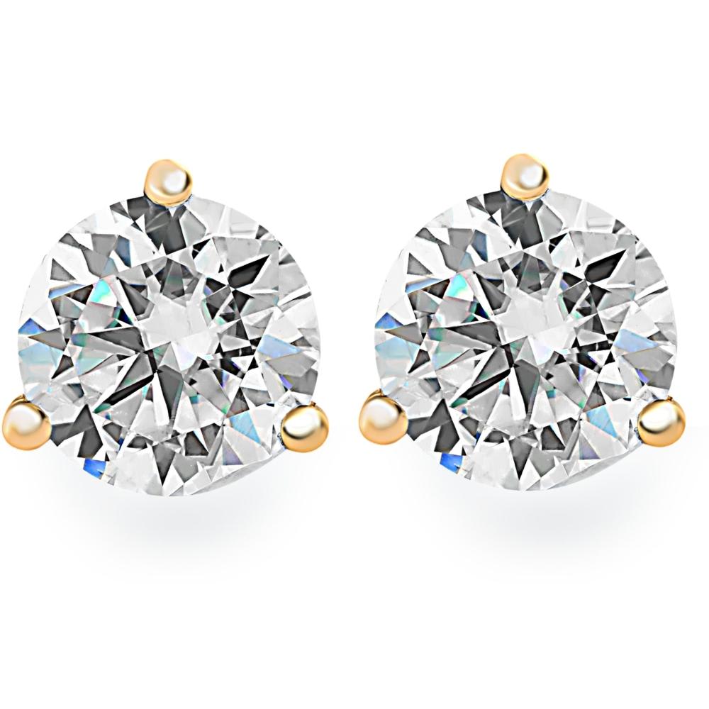 1.50Ct Round Brilliant Cut Natural Quality VS2-SI1 Diamond Stud Earrings in 14K Gold Martini Setting