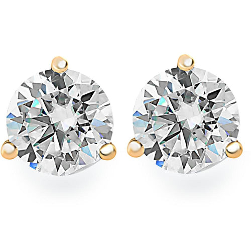 1.50Ct Round Brilliant Cut Natural Quality VS2-SI1 Diamond Stud Earrings in 14K Gold Martini Setting