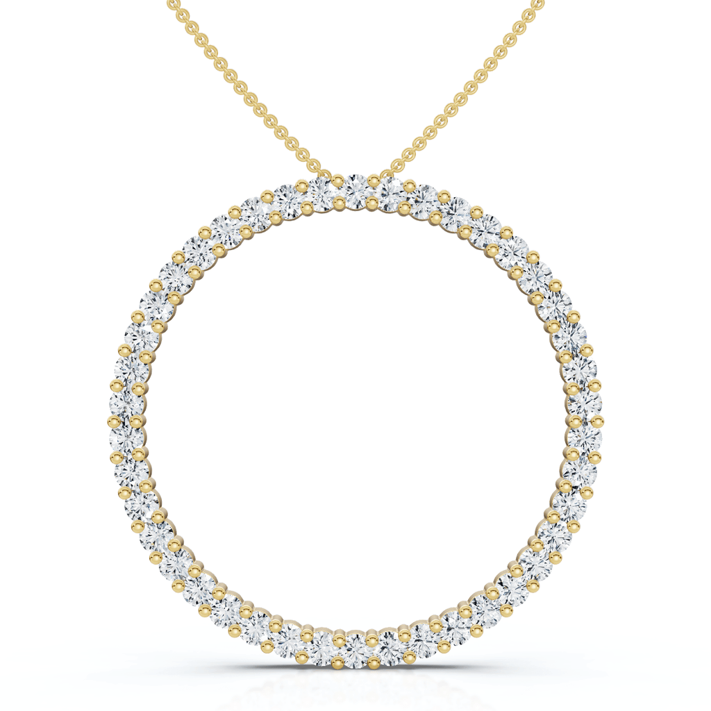 1 Ct Real Diamond Circle Of Life Eternity Round Pendant 14K White or Yellow Gold