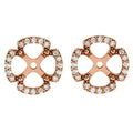 1/5Ct Clover Diamond Earring Jackets 14K Rose Gold (5-5.5mm)