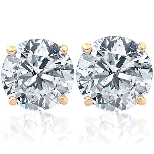 1 1/2Ct TW Diamond Studs in 14k White or Yellow Gold Lab Grown