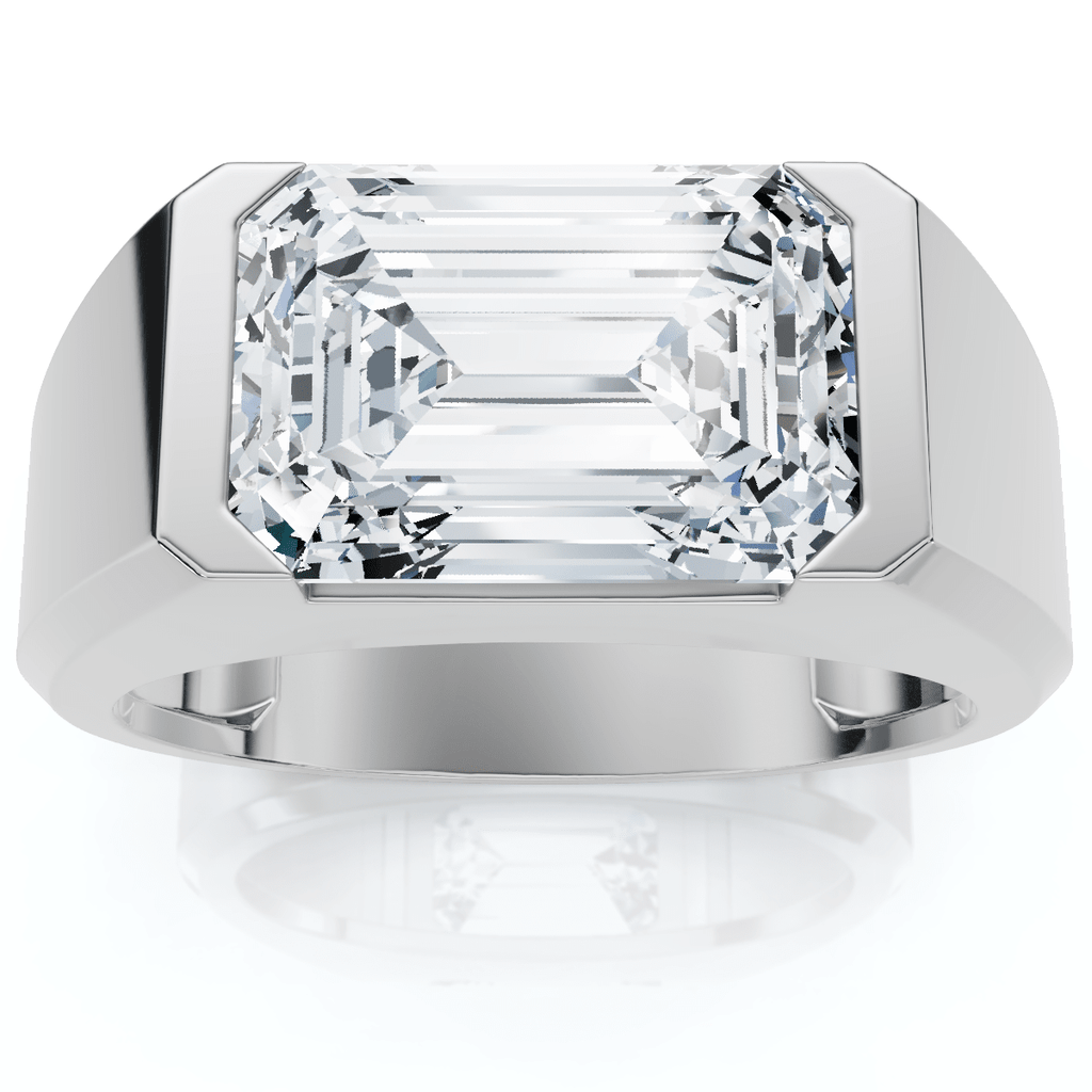 Certified 4Ct Men's Gabriel Emerald Diamond Ring 10k Gold Lab Grown