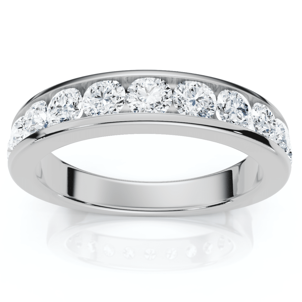 1Ct Channel Set Diamond Wedding Ring 14k Gold or Platinum Lab Grown