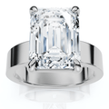 Certified 4Ct Emerald Diamond Cigar Band Engagement Ring Lab Grown