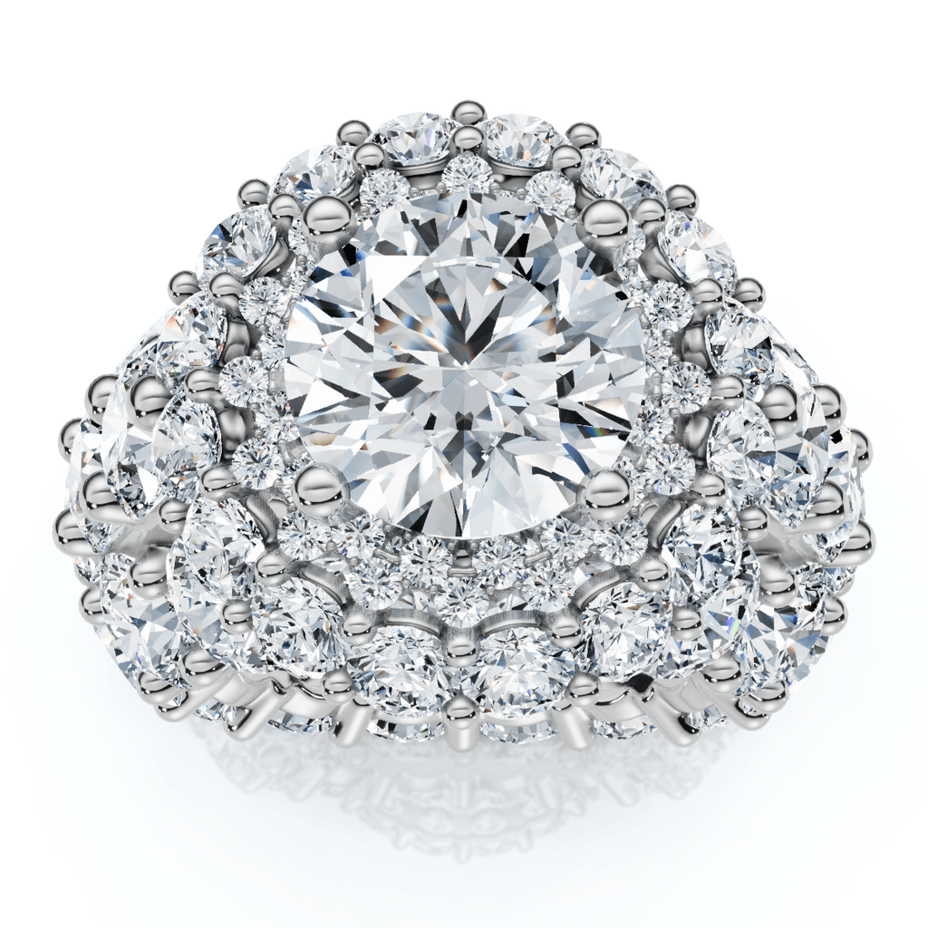 Certified 26Ct Diamond Halo Engagement Ring in 14k Gold Lab Grown