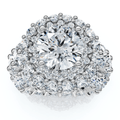 Certified 26Ct Diamond Halo Engagement Ring in 14k Gold Lab Grown