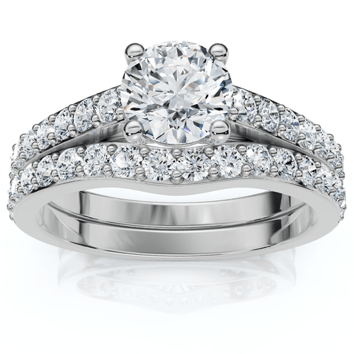 1Ct Jessi Diamond Engagement Wedding Ring Set 14k Gold Lab Grown