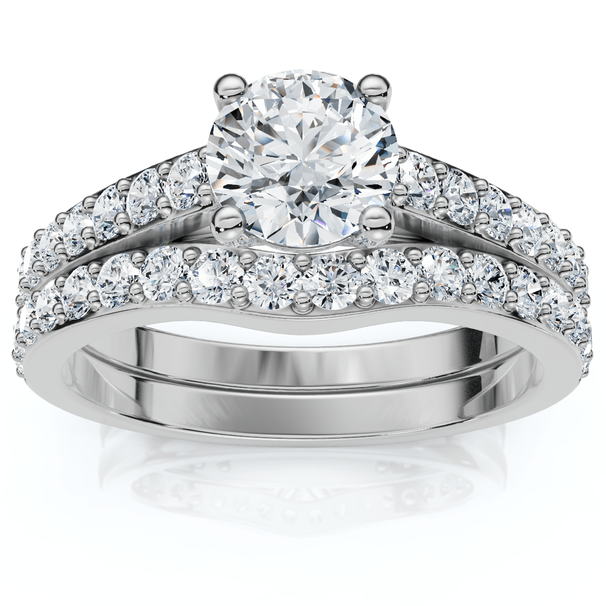 1Ct Jessi Diamond Engagement Wedding Ring Set 14k Gold Lab Grown