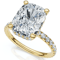 Certified 3 1/2Ct Cushion Hidden Halo Diamond Engagement Ring 14k Gold Lab Grown