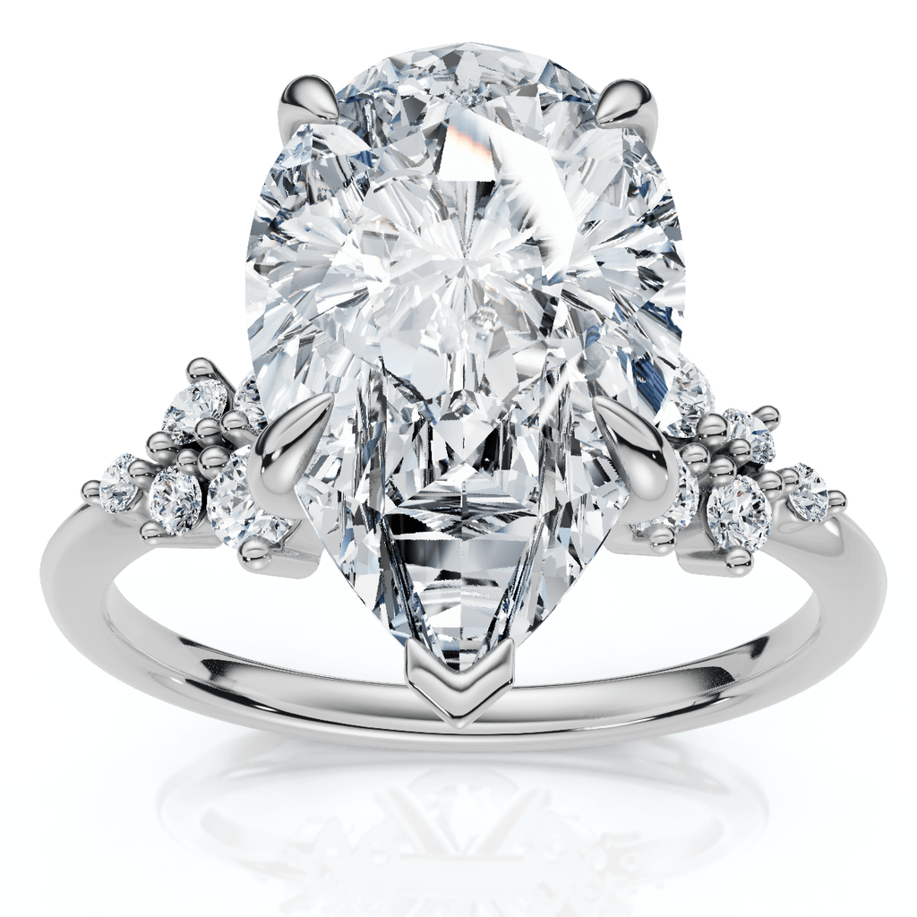 Certified 3 1/3Ct Pear Diamond Engagement Ring 14k Gold or Platinum Lab Grown
